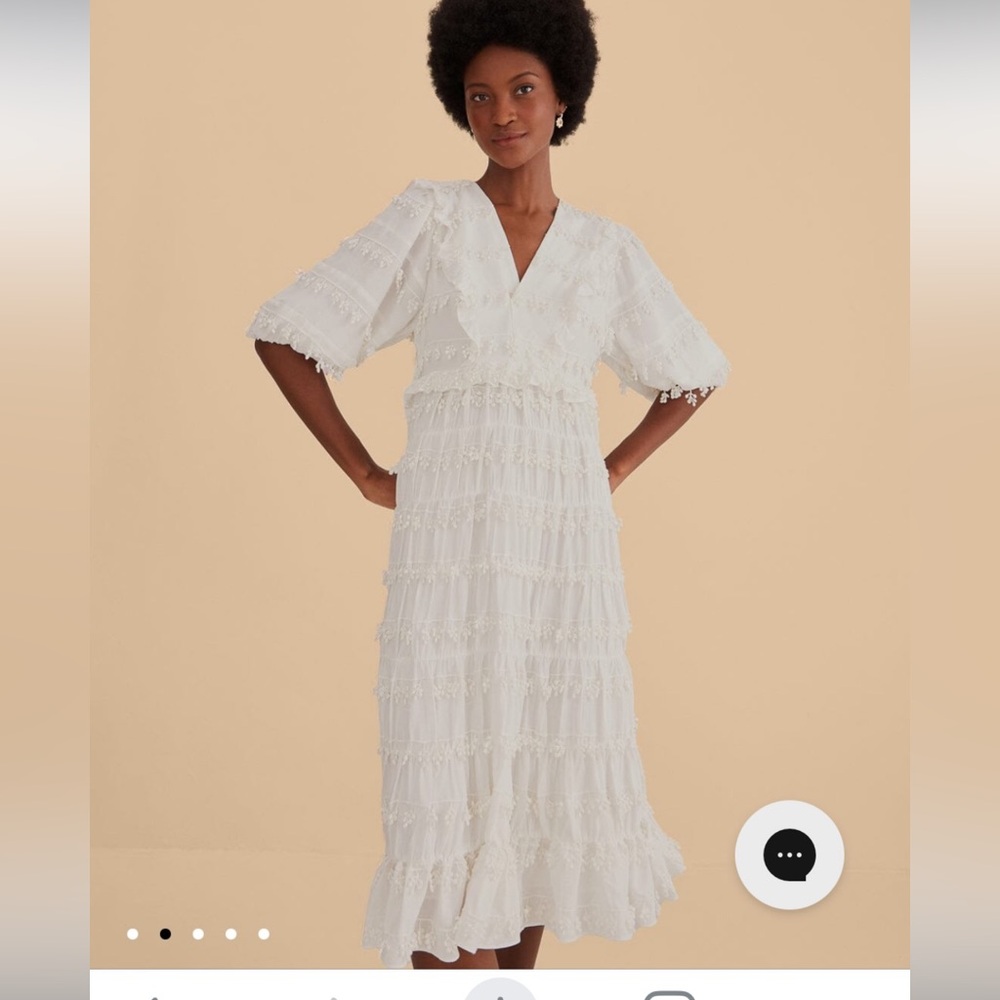 Farm rio ruffle tassels midi dress